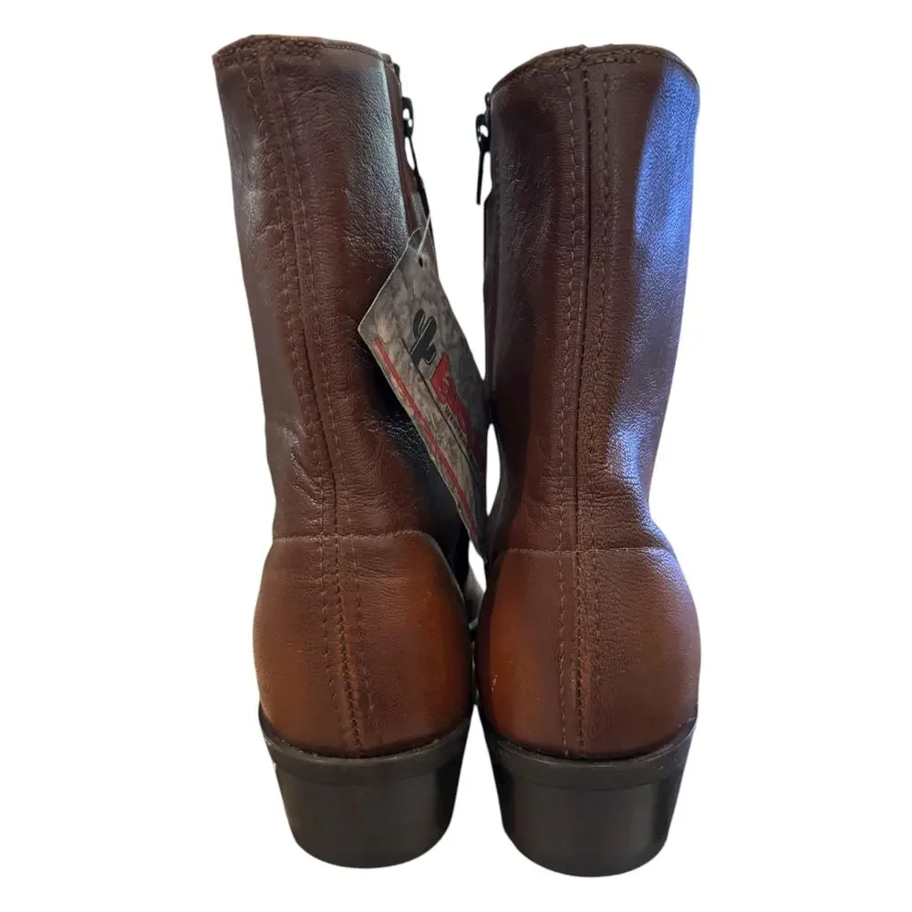 Laredo 07384 Brown Leather Western Zip Ankle Boots NWT Men’s 11 D